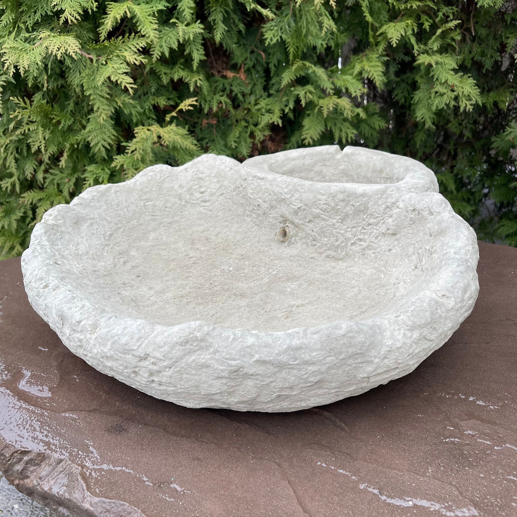 20 Inch Concrete Fountain Bowl - Replacement Basin for Outdoor Water Features
