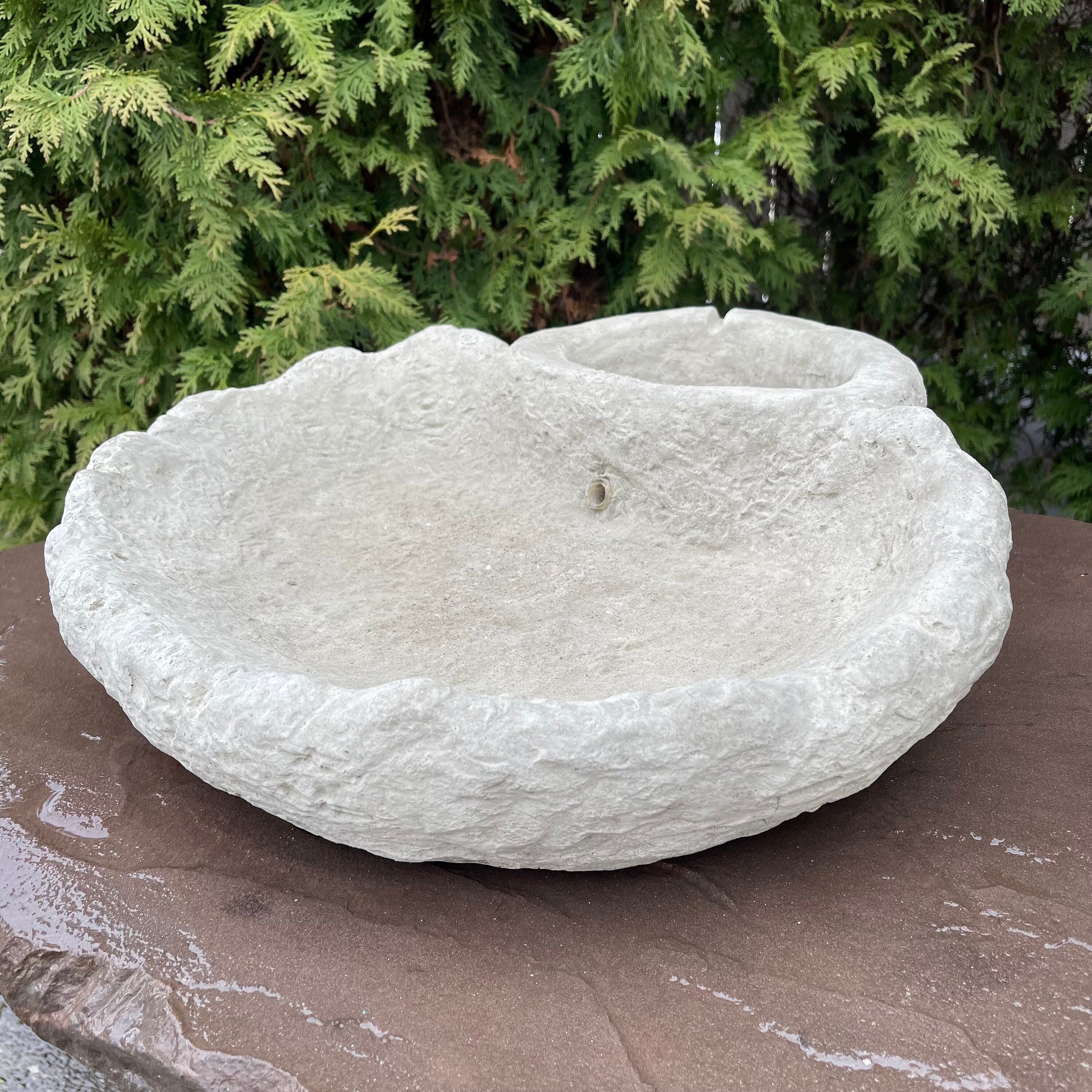 20 Inch Concrete Fountain Bowl - Replacement Basin for Outdoor Water Features