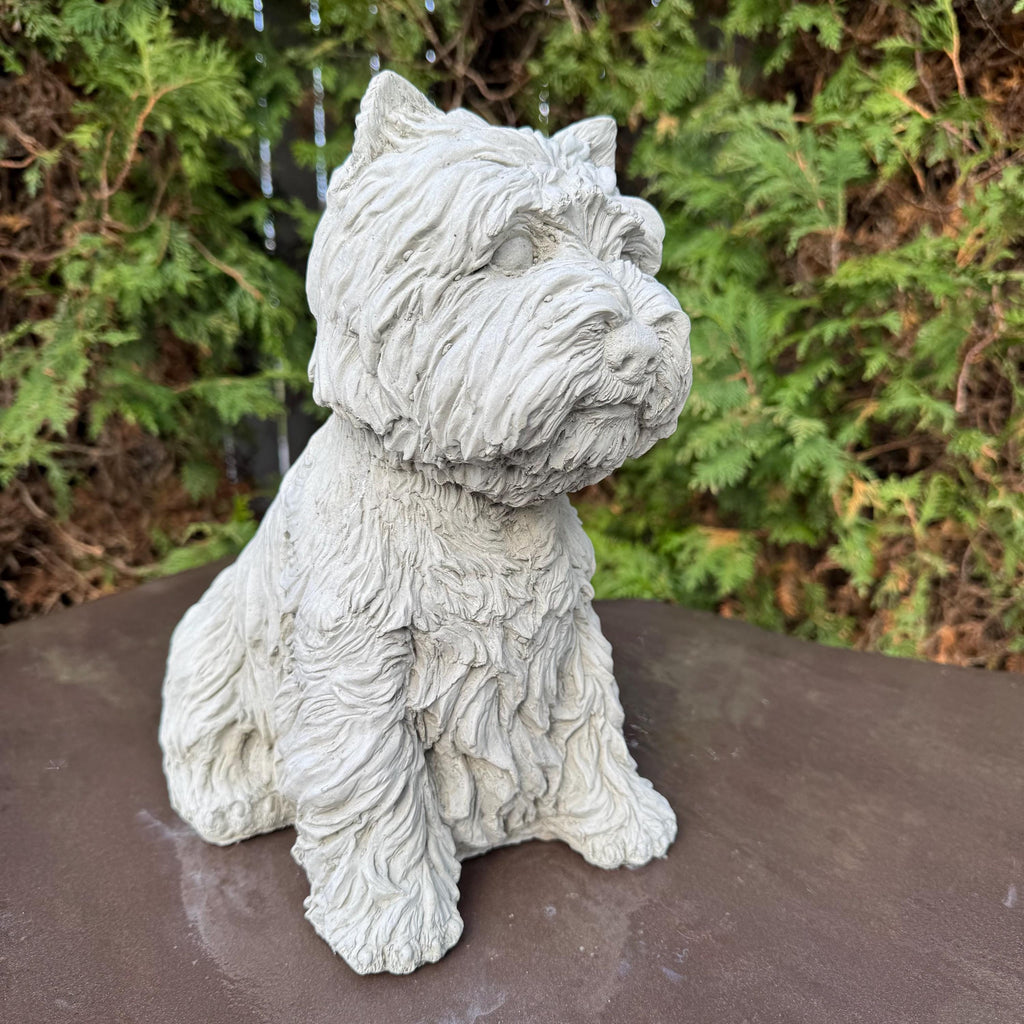 Concrete Cairn Terrier Garden Statue 11.5" Dog Memorial Sculpture Yard Decor Pet Loss Gift