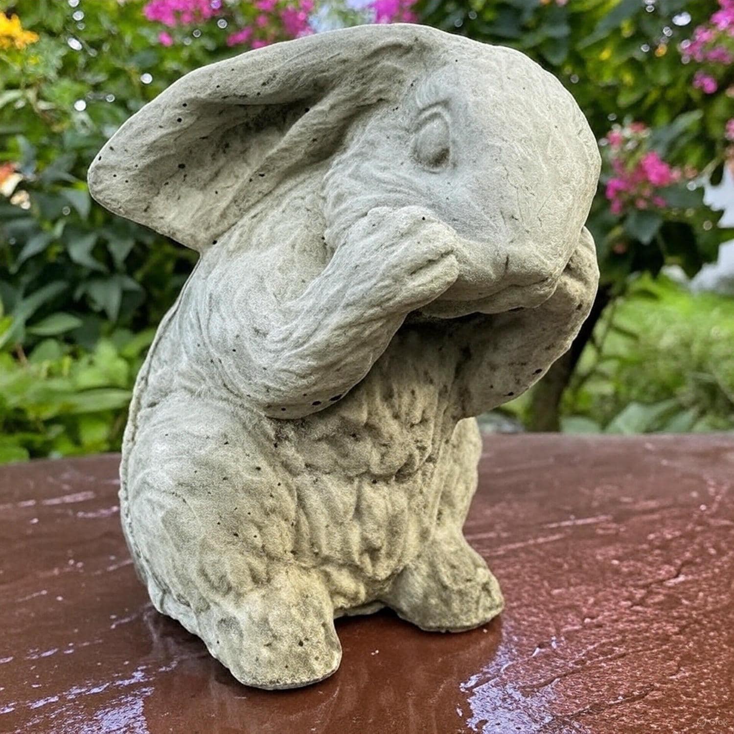 Concrete Rabbit Statue 10 Inch Modern Bunny Garden Sculpture Outdoor Yard Decor Lawn Ornament Animal Art Gift