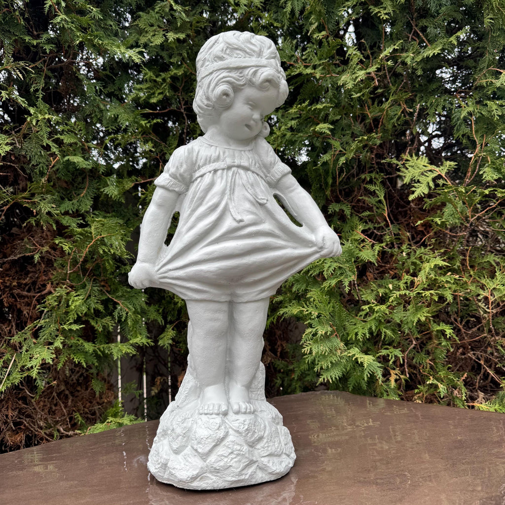 22 inch Bashful Betty Concrete Garden Statue Girl Lawn Ornament Yard Art Sculpture Decor Gift