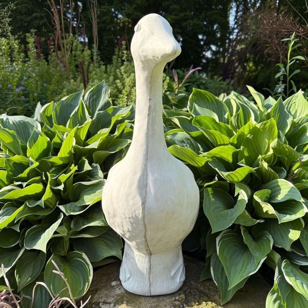 Concrete Yard Goose Statue - 23" Cement Lawn Goose For Garden
