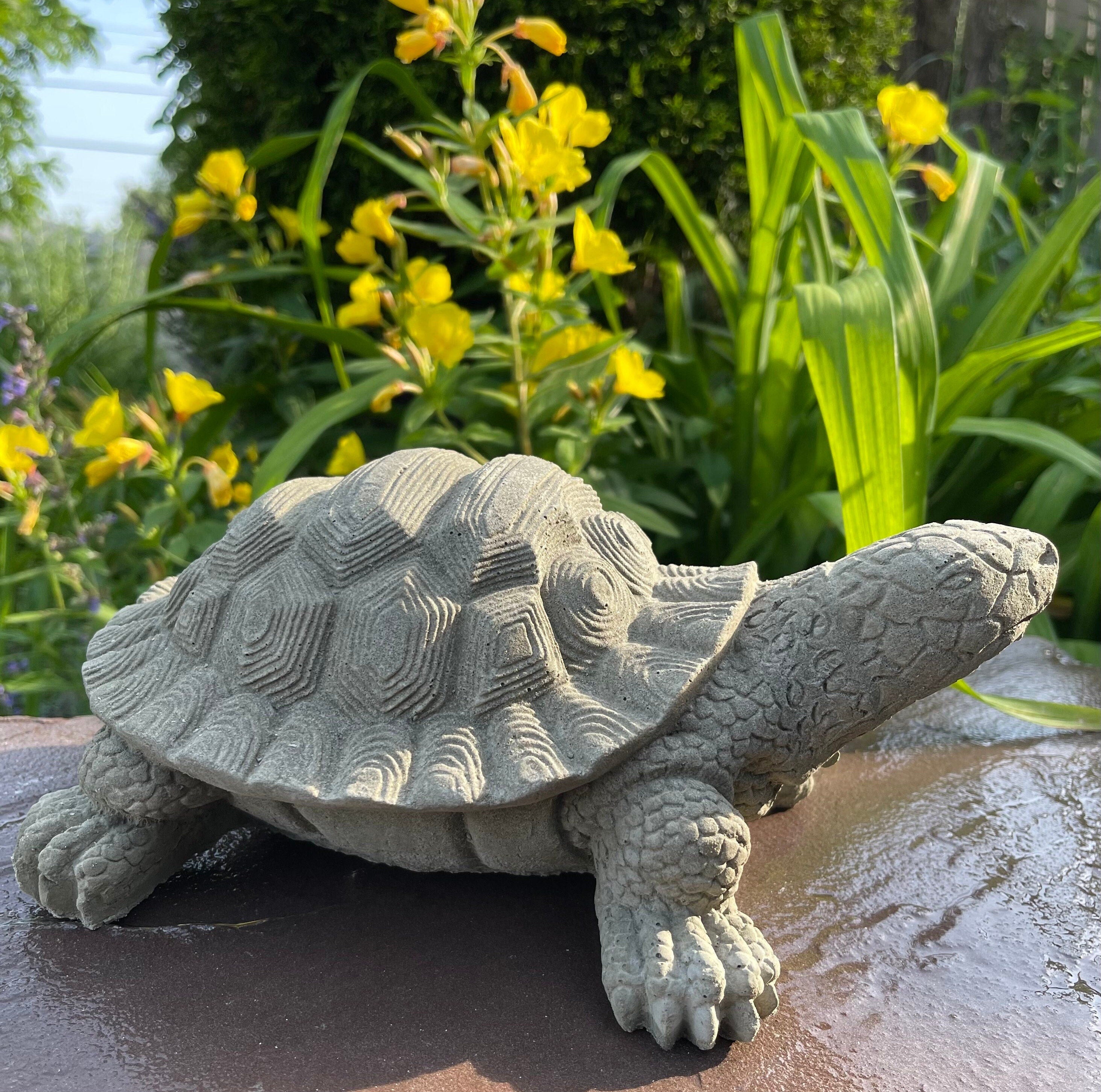 Concrete Turtle Garden Statue 10 Inch Outdoor Yard Art Decor Sculpture Lawn Ornament Gift