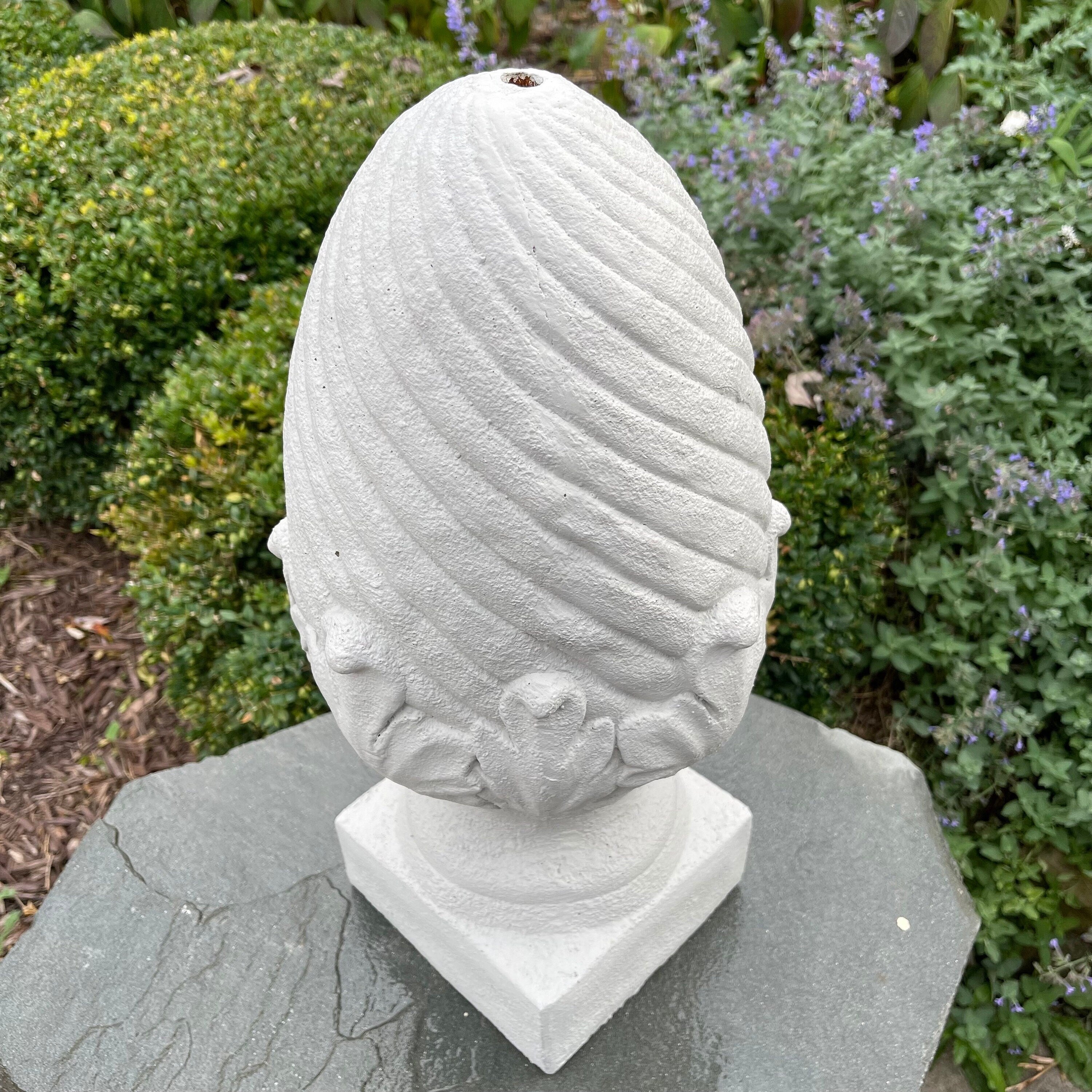 Concrete Acorn Water Fountain Topper 19 Inch Outdoor Garden Pond Finial Top Sculpture