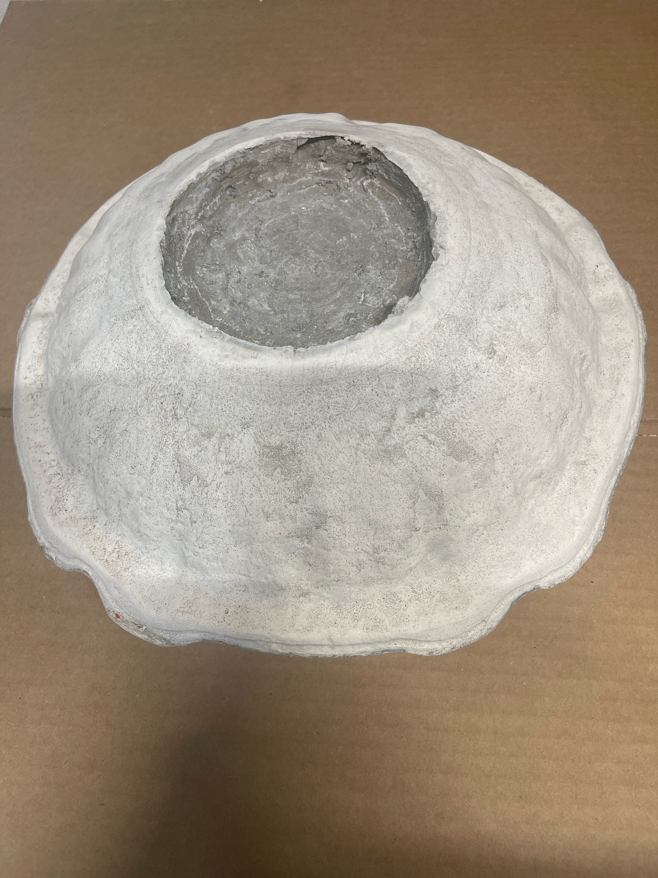 Small Cement Bird Bath Bowl: 13" Modern Concrete Bird Bath