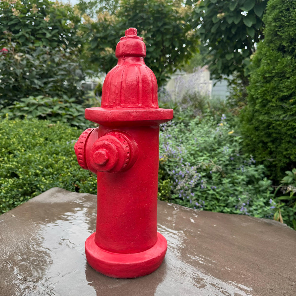 18 Inch Painted Fire Hydrant Garden Statue - Large Dog Lover Lawn Decor Sculpture