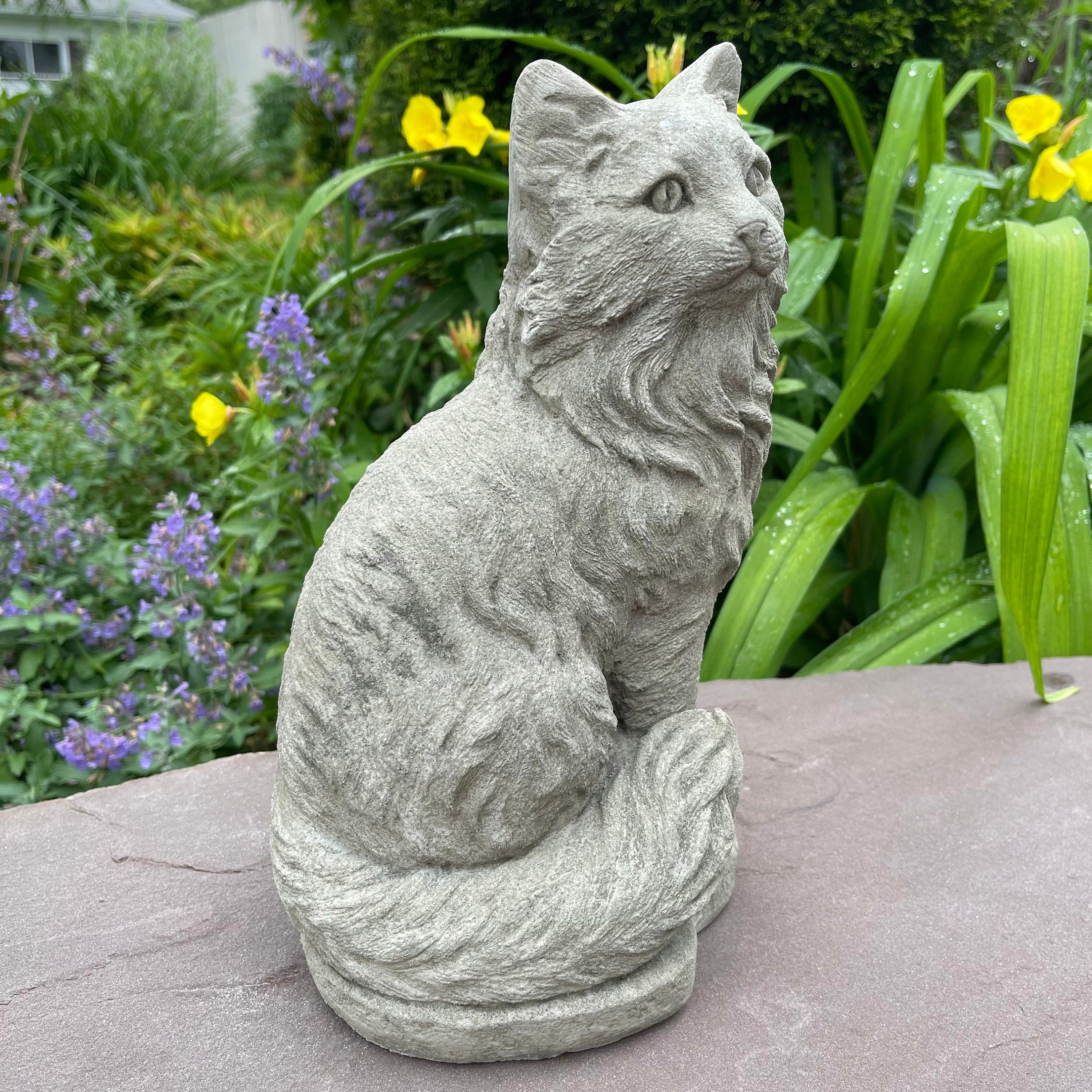 Cement Cat Statue 11" Concrete Cat Statue Near Me