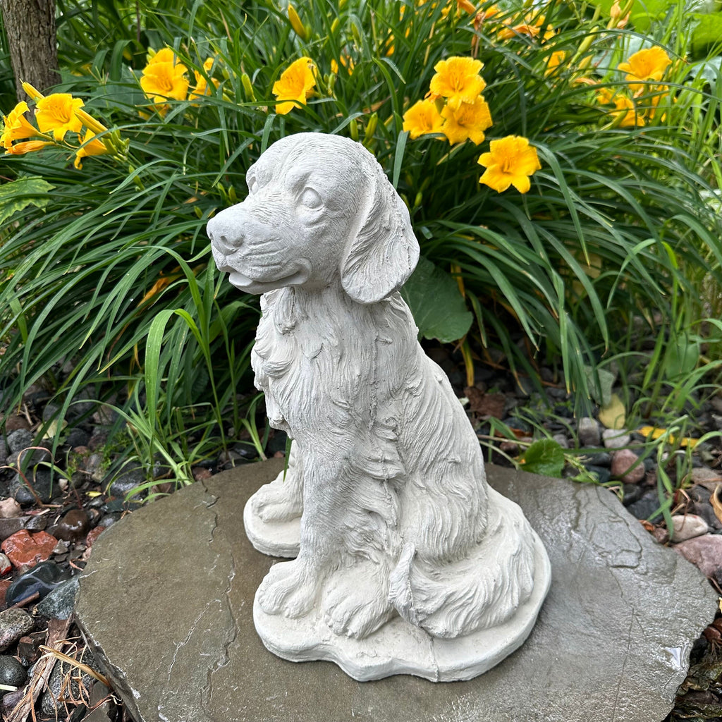 Large Golden Retriever Statue 16" Garden Sculpture Concrete Dog Memorial Yard Decor