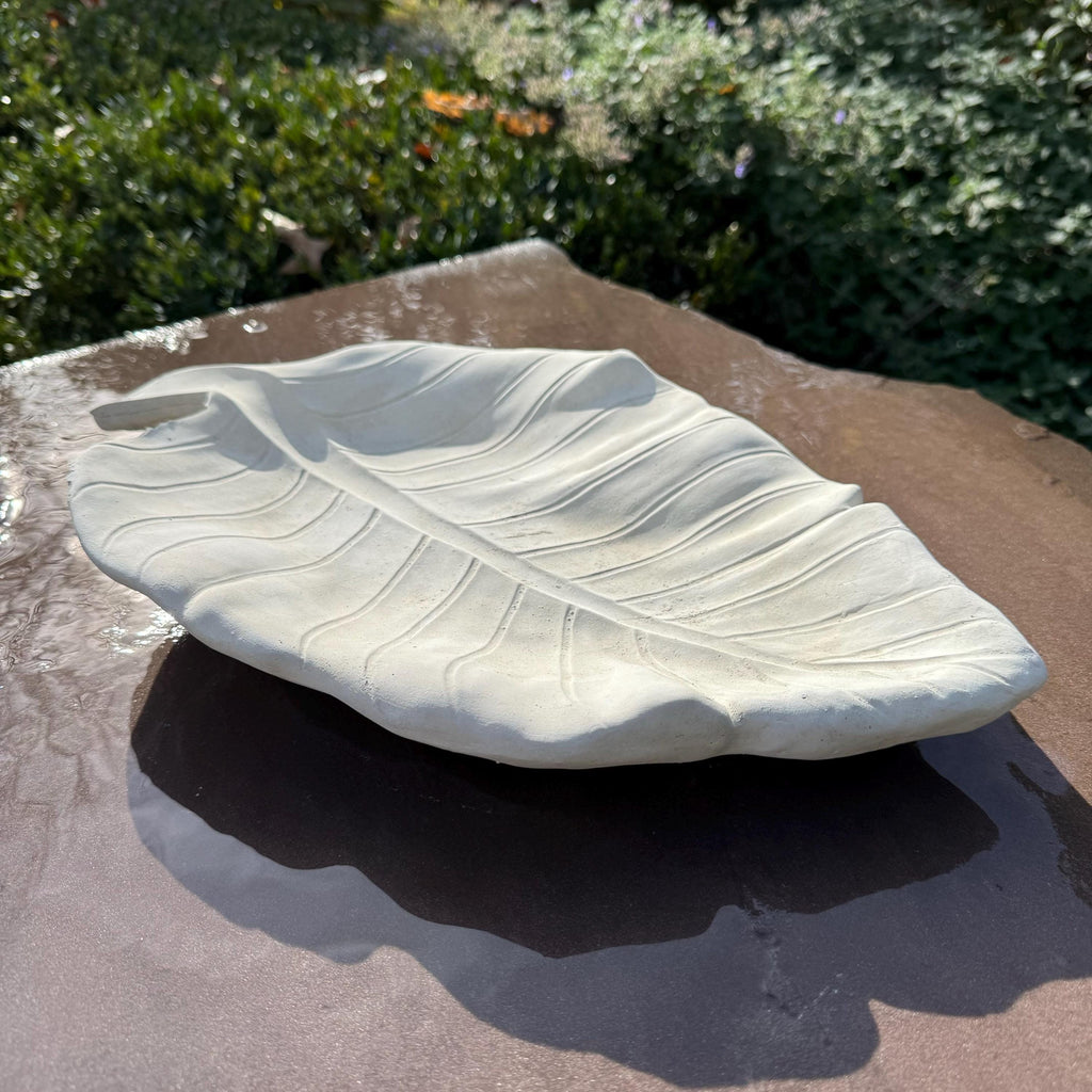 Cement Leaf Bird Bath 16" Low Concrete Bird Bath / Concrete Puddler For The Garden