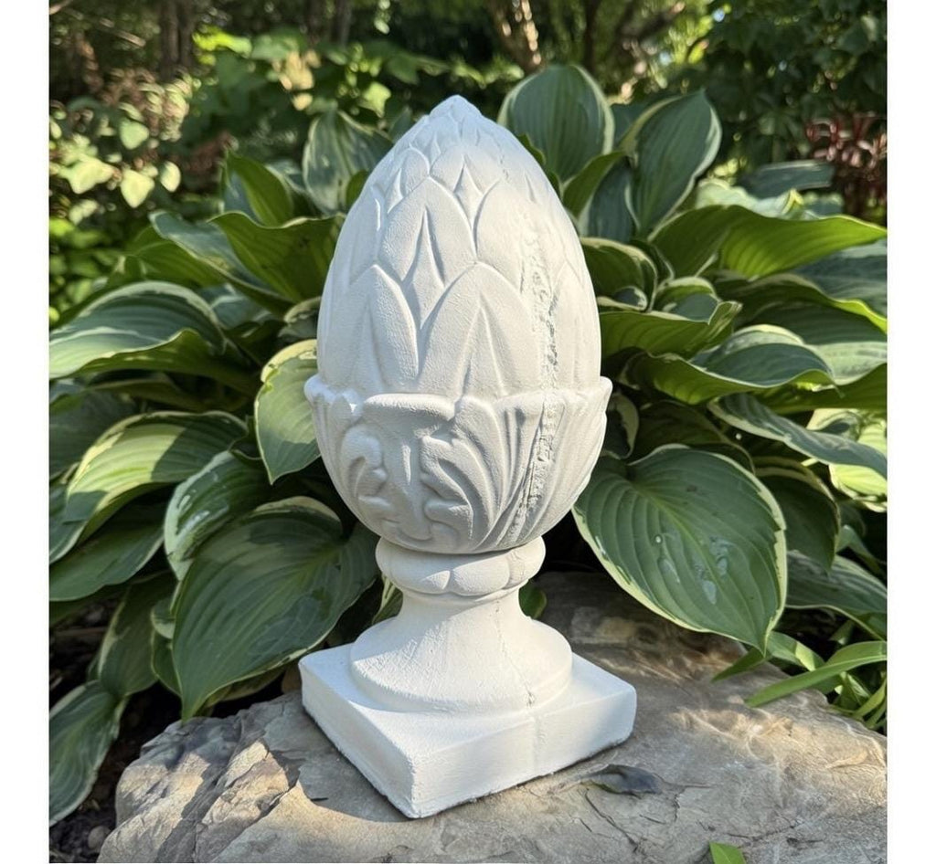 Artichoke Finial Statue 15 Inch Garden Sculpture Concrete Yard Art Lawn Ornament Home Decor Gift