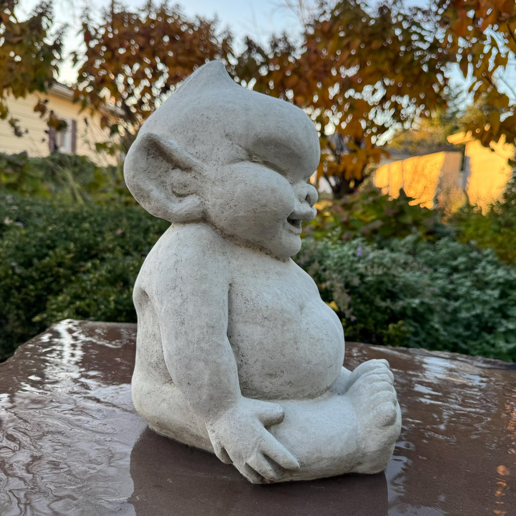 Billiken Mascot Garden Statue: 14" Concrete SLU Good Luck Charm Alumni Yard Art Decor Gift