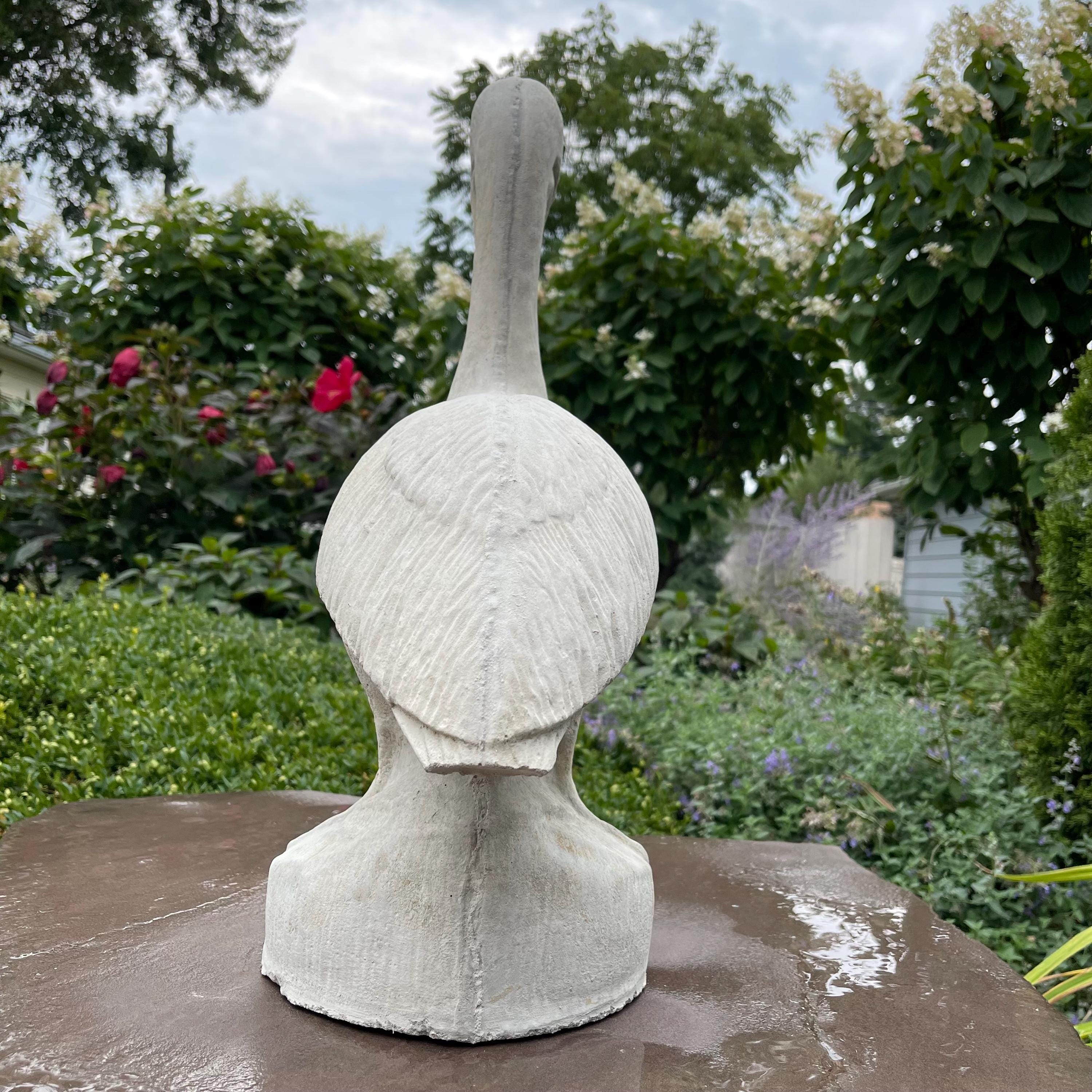 Large Concrete Pelican Statue 20" Coastal Garden Bird Decor Heavy Outdoor Cement Nautical Yard Art