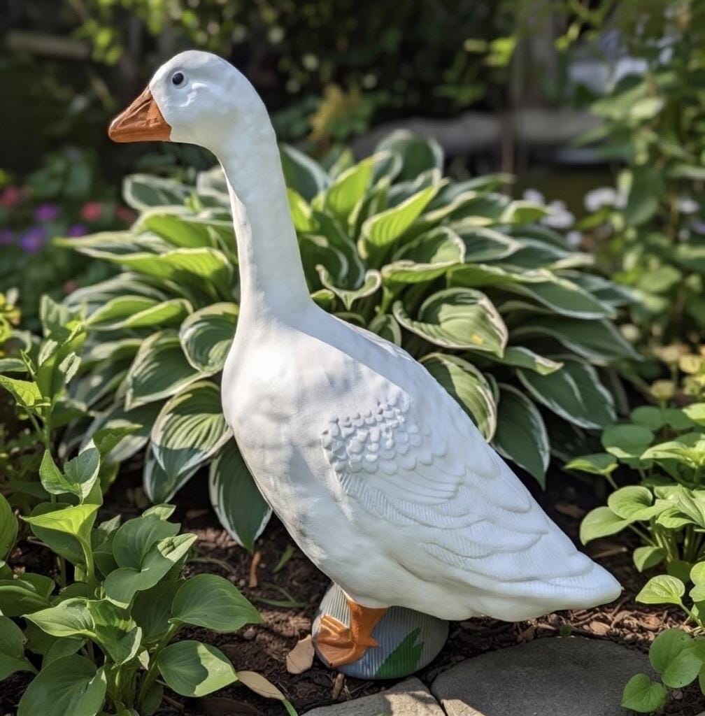 Concrete Lawn Goose Statue 23" Cement Goose For Sale