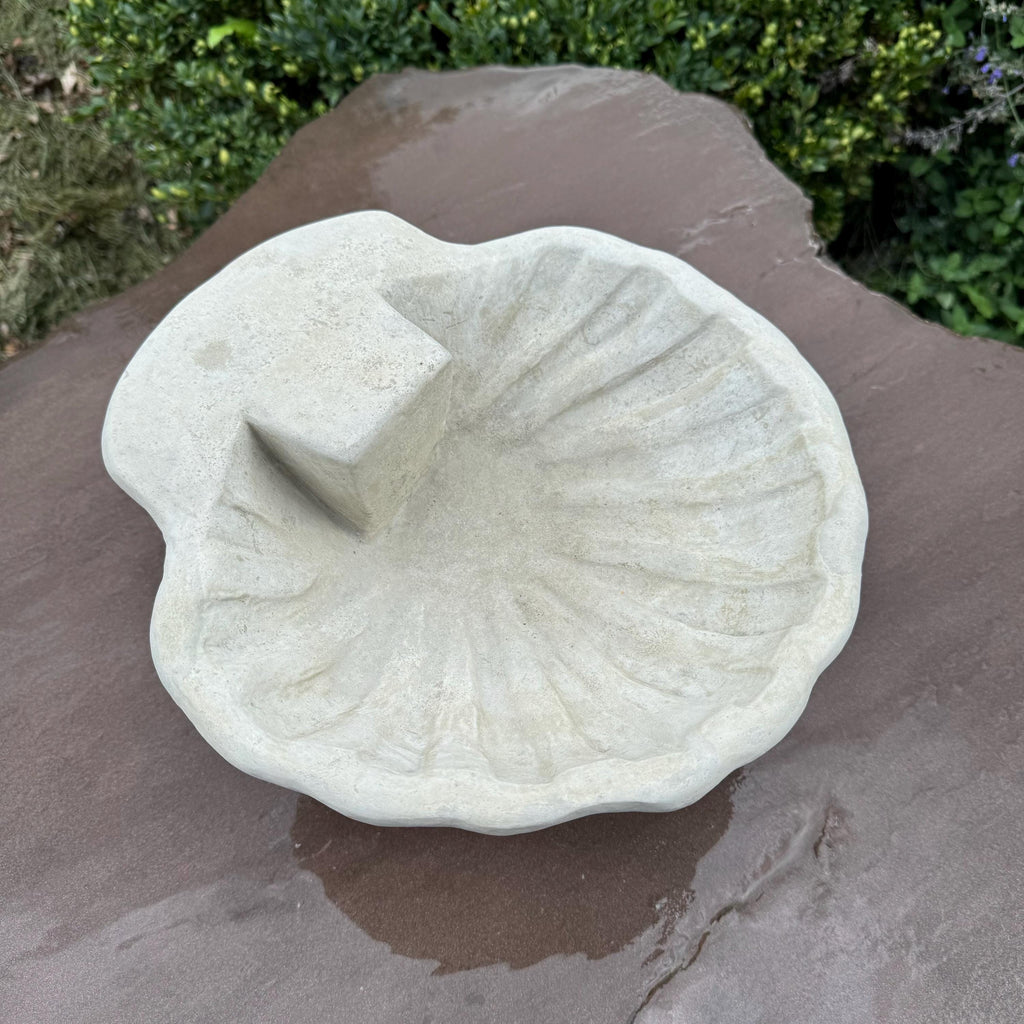Small Concrete Bird Bath 11" Concrete Ground Bird Bath