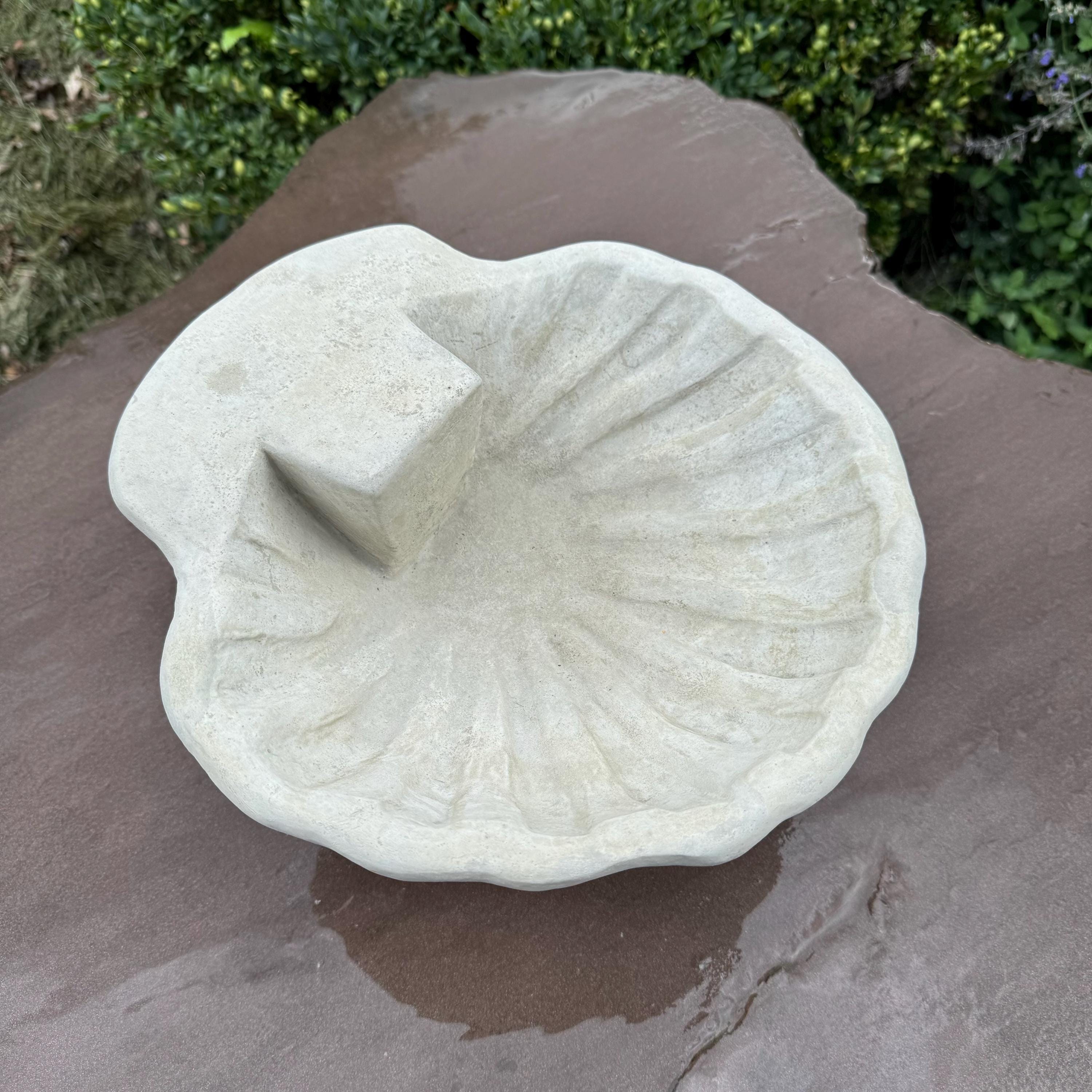 Small Concrete Bird Bath 11" Concrete Ground Bird Bath