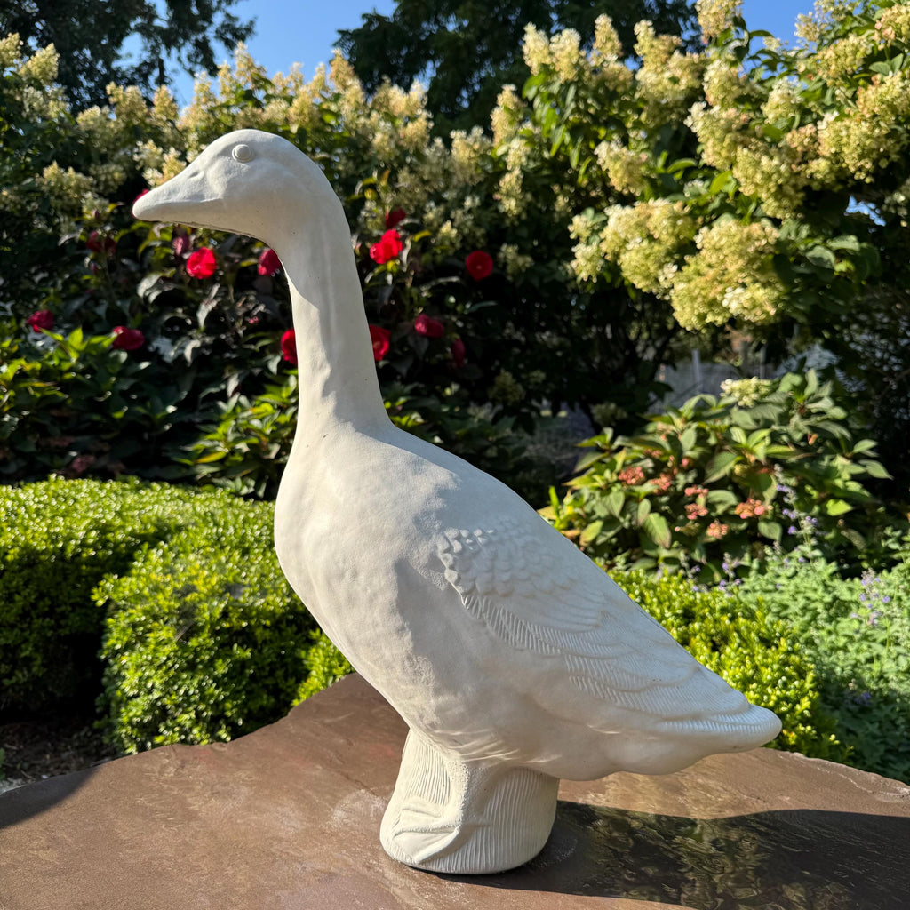 Concrete Yard Goose Statue - 23" Cement Lawn Goose For Garden