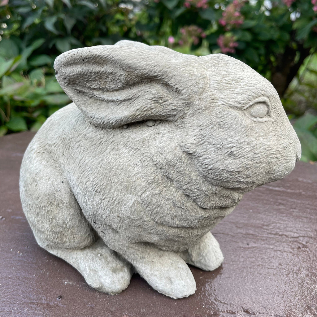 Concrete Rabbit Statue Modern Bunny Garden Sculpture Outdoor Yard Decor 10 Inch Lawn Ornament