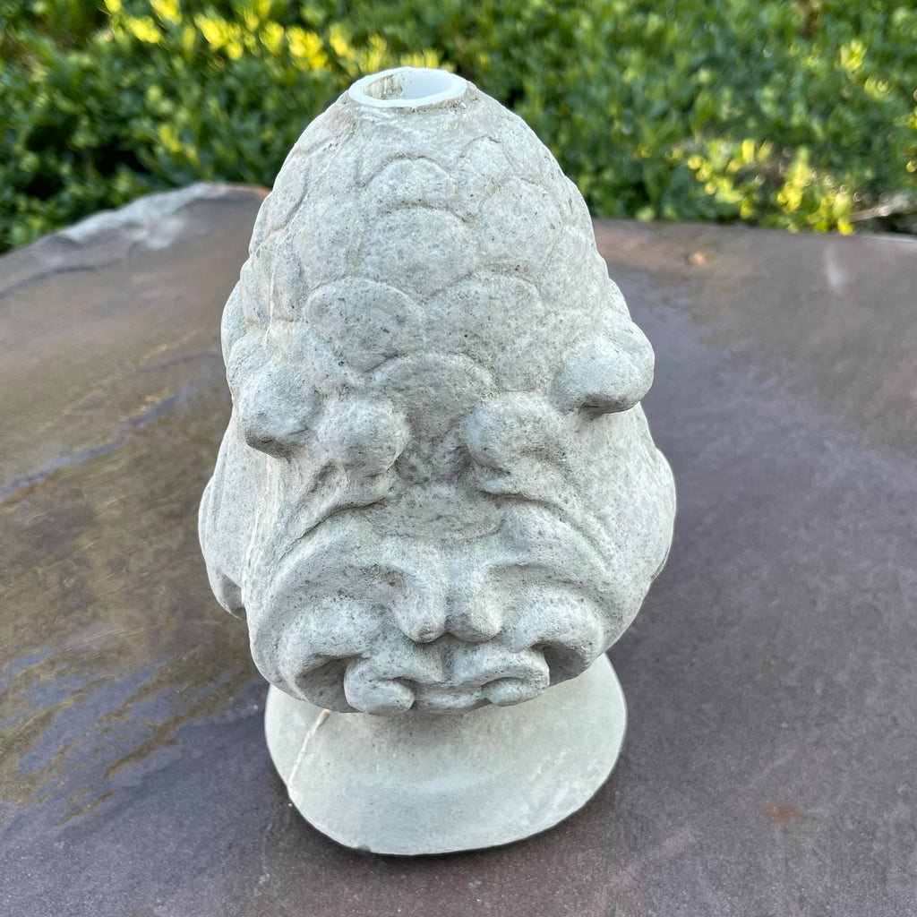 Replacement Fountain Topper 7.5" Cement Water Fountain Top / Concrete Pond Spitter Finial Statue