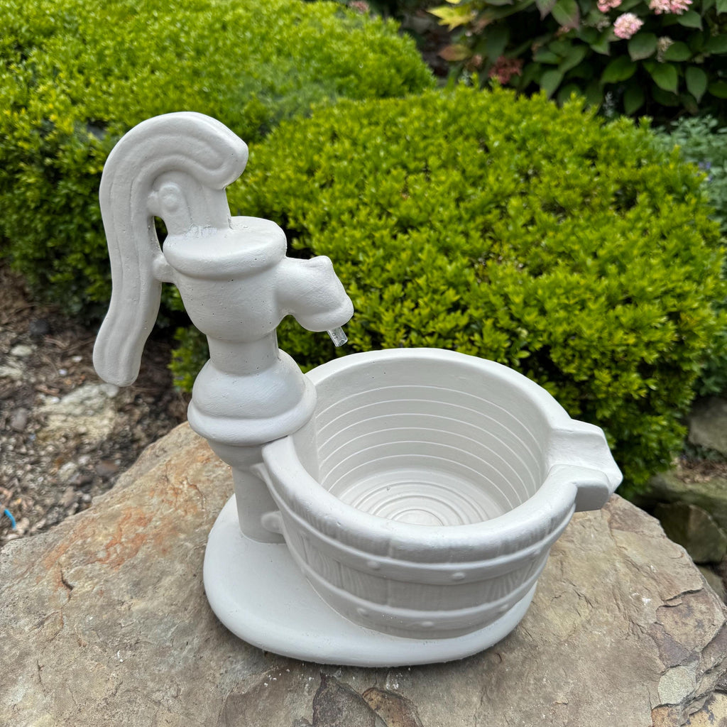 Small Fountain Spitter 12" Concrete Fountain Top Replacement / Vintage Water Pump Crank Style