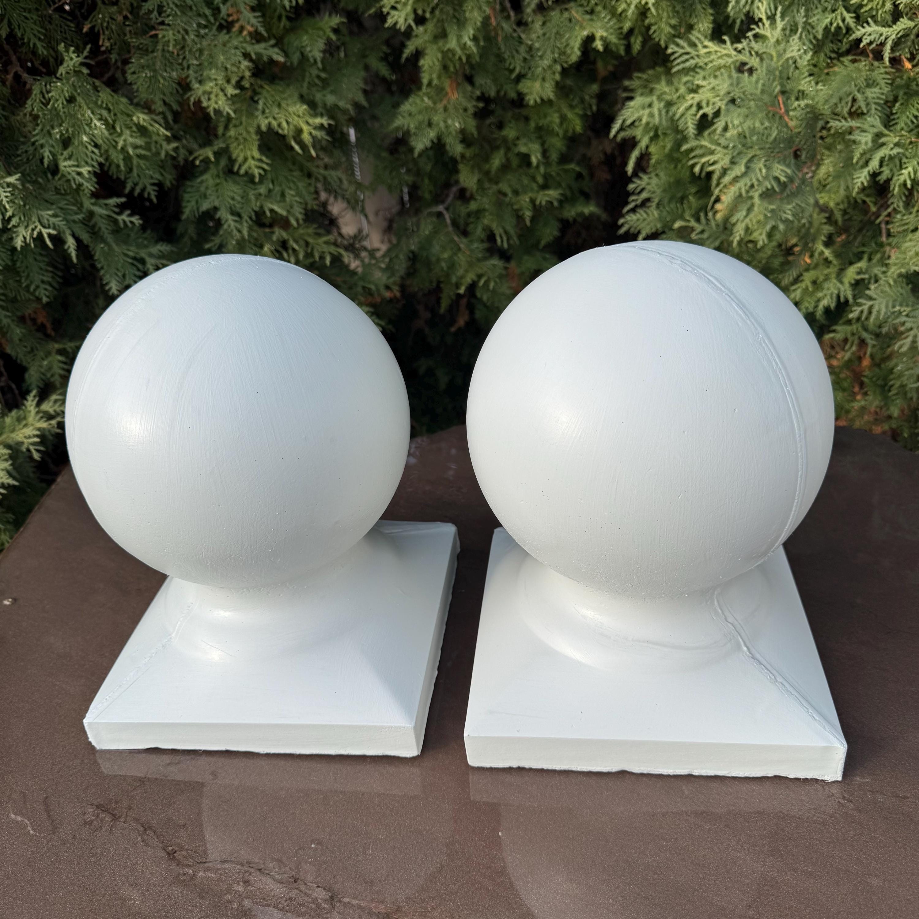 11 Inch Concrete Garden Sphere Ball - Cement Pier Cap Column Pillar Post Topper Finial Outdoor Yard Decor Sculpture