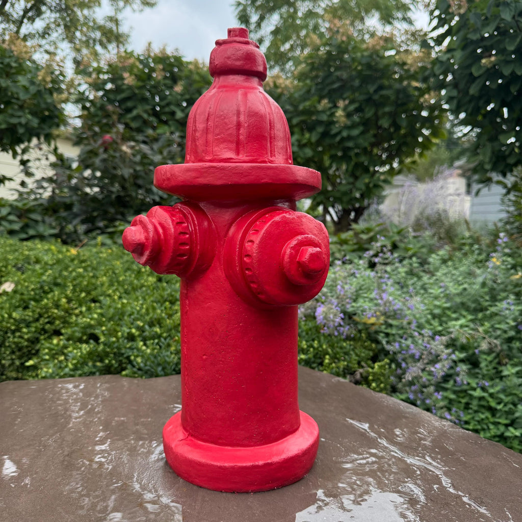 18 Inch Painted Fire Hydrant Garden Statue - Large Dog Lover Lawn Decor Sculpture
