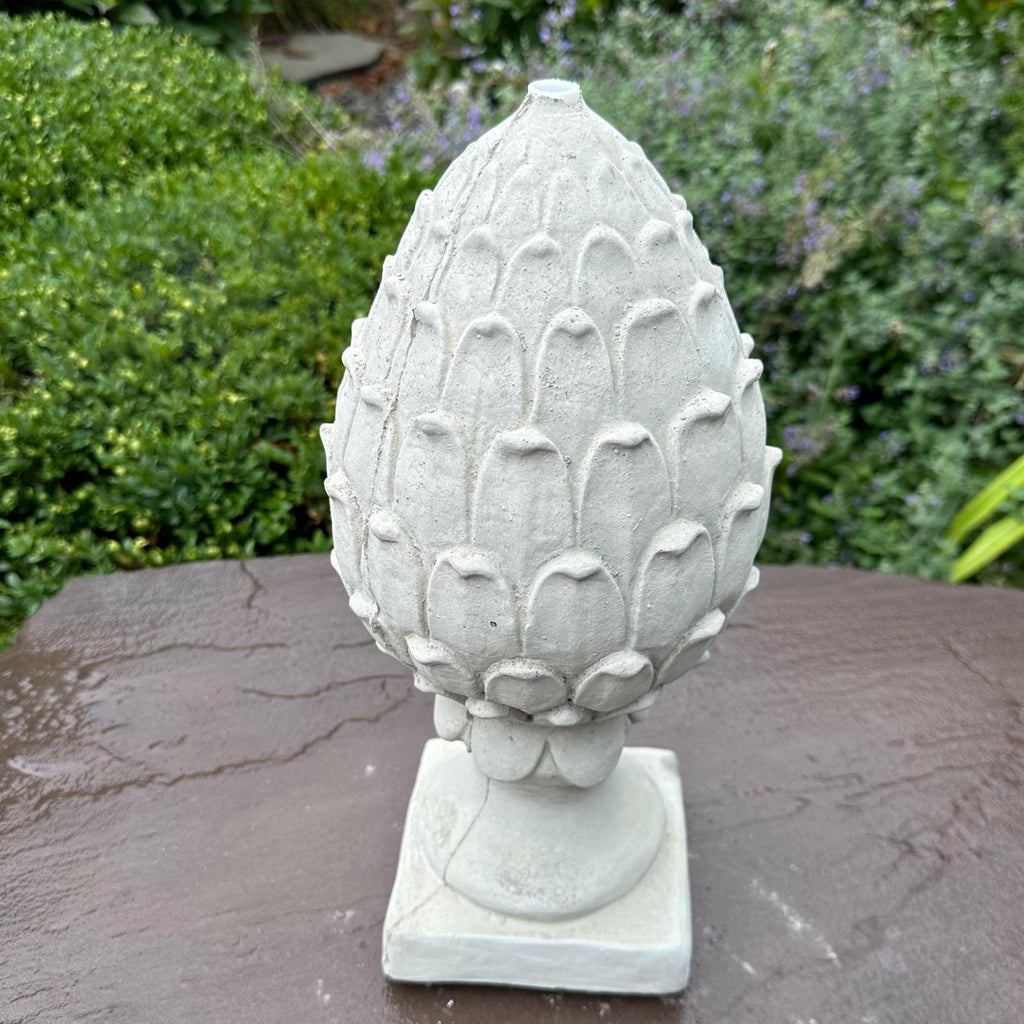 Concrete Artichoke Finial Fountain Top 14.5" Outdoor Garden Statue Sculpture Yard Ornament