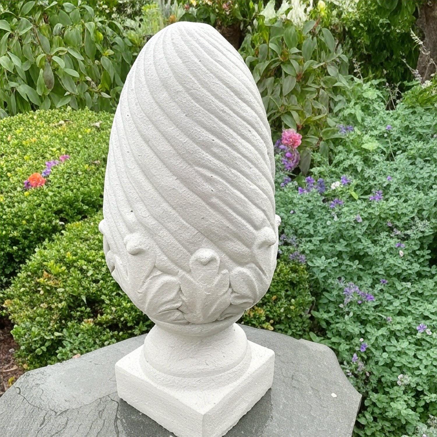 Concrete Acorn Water Fountain Topper 19 Inch Outdoor Garden Pond Finial Top Sculpture
