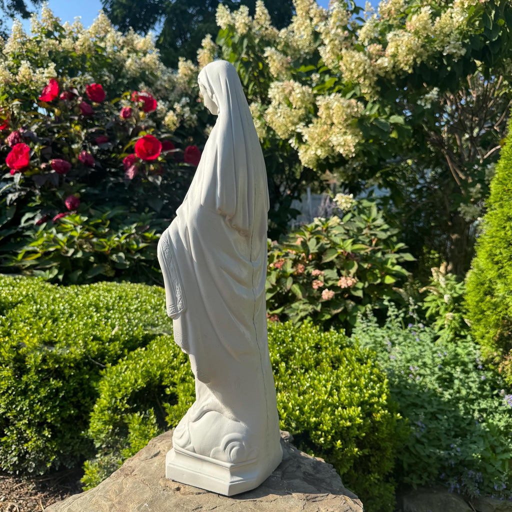Concrete Our Lady Of Grace Garden Statue 24" Cement Mother Mary Statue Outdoor