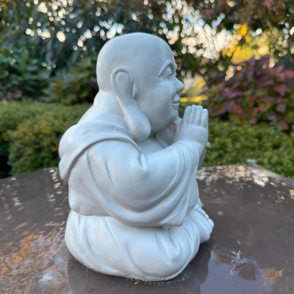 Concrete Sitting Buddha Statue 10" Zen Garden Statue Outdoor Cement