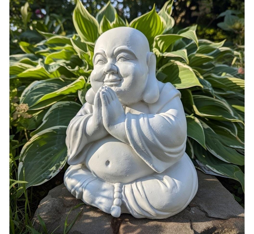 Concrete Sitting Buddha Statue 10" Zen Garden Statue Outdoor Cement