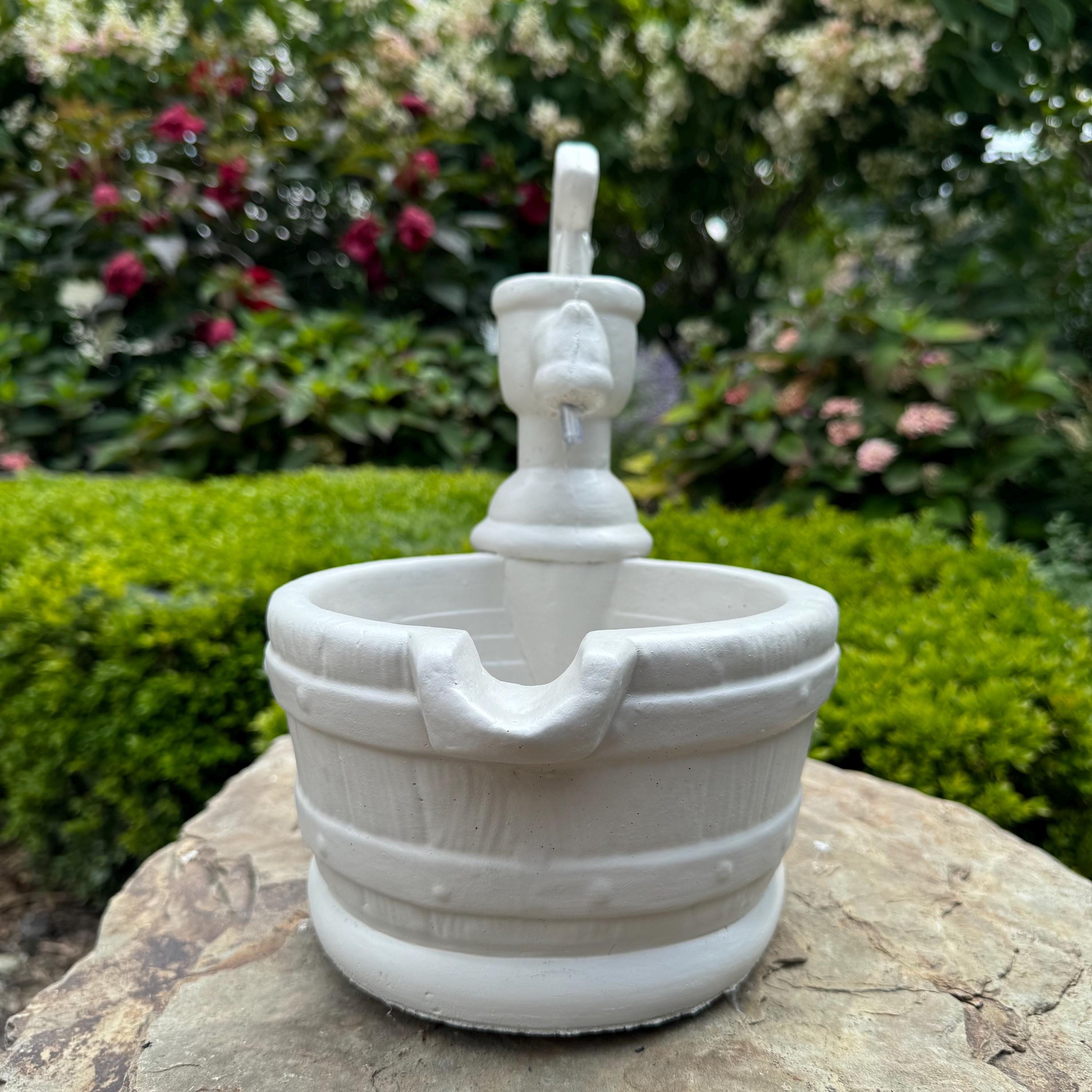 Small Fountain Spitter 12" Concrete Fountain Top Replacement / Vintage Water Pump Crank Style