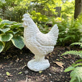 Concrete Chicken Statue 11.75" Garden Sculpture Outdoor Farmhouse Yard Art Animal Decor Gift