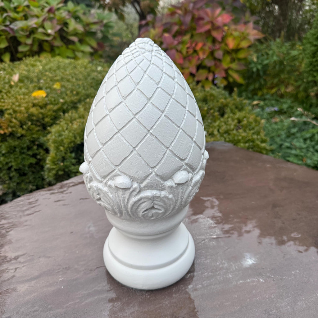 Concrete Garden Finial Statue 13.5" Durable Outdoor Lawn Sculpture Decor Accent Gift