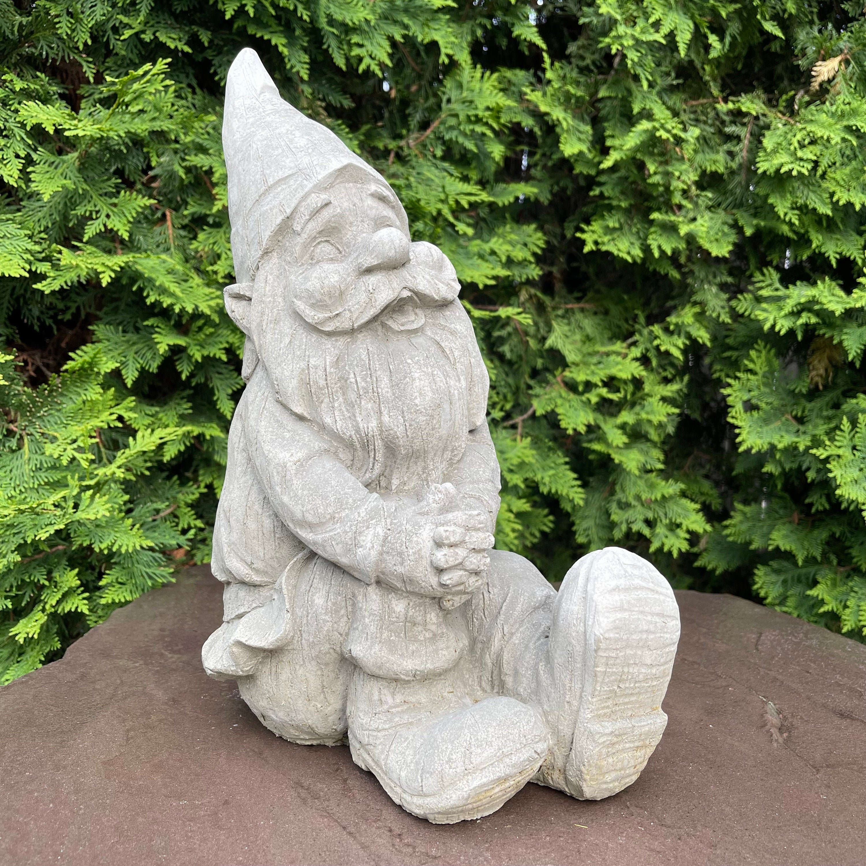 Concrete Gnomes For Sale 14.5" Garden Gnome Cement