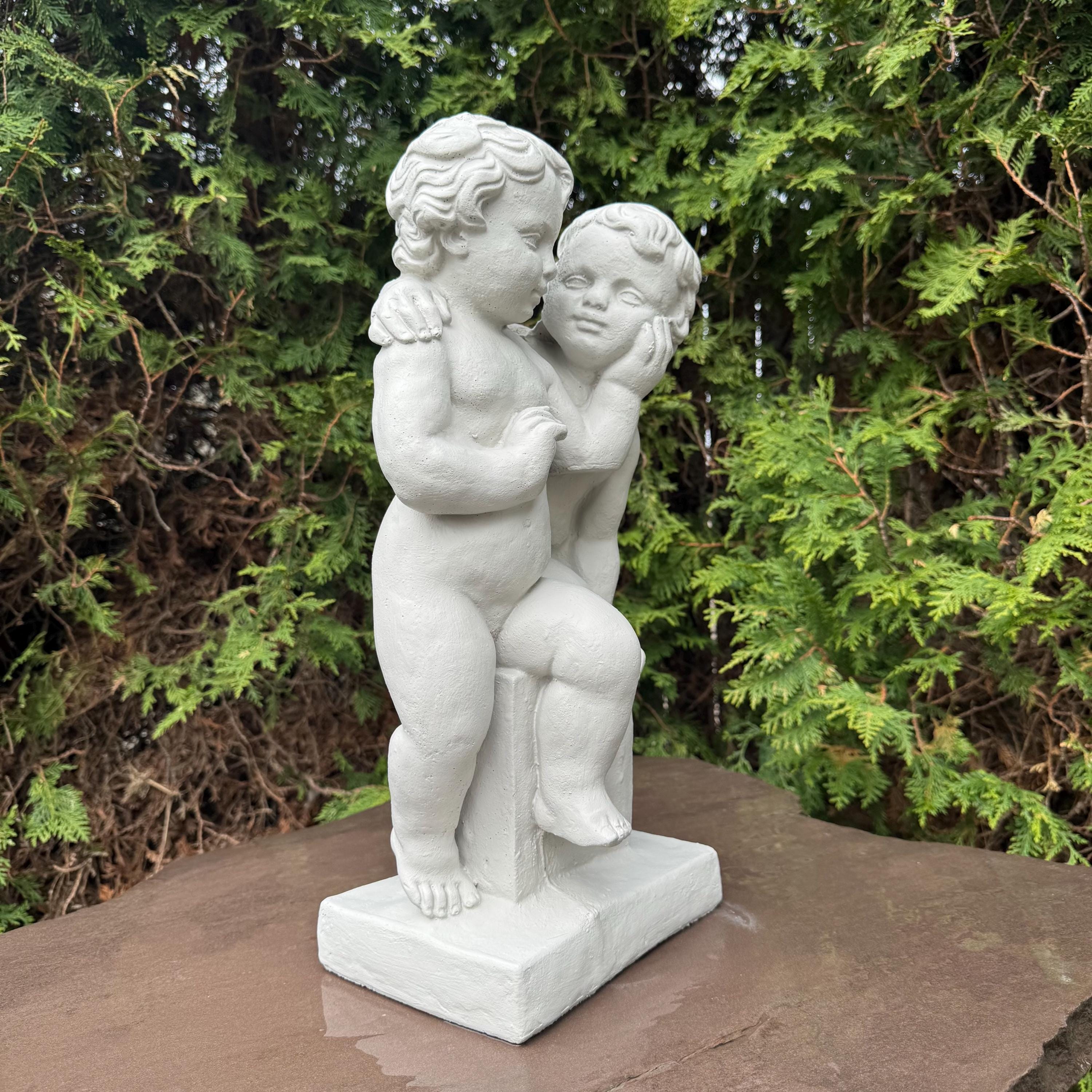 Replacement Concrete Fountain Topper 20" Cement Pond Spitter Fountain Classic Children Boy