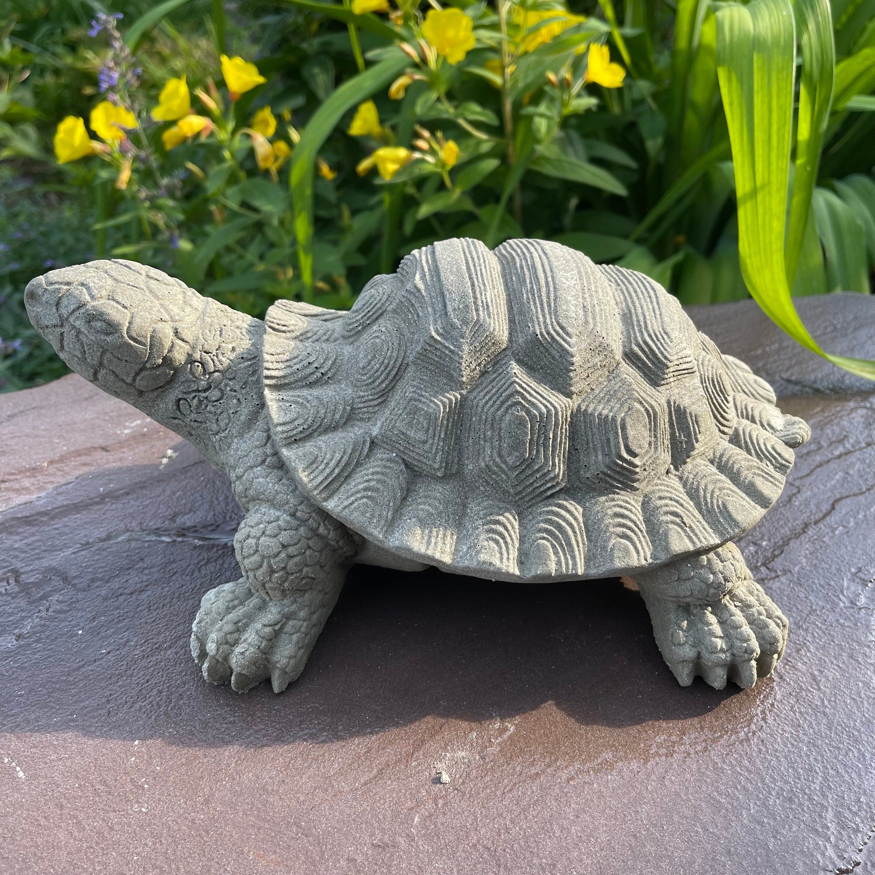 Concrete Turtle Garden Statue 10 Inch Outdoor Yard Art Decor Sculpture Lawn Ornament Gift