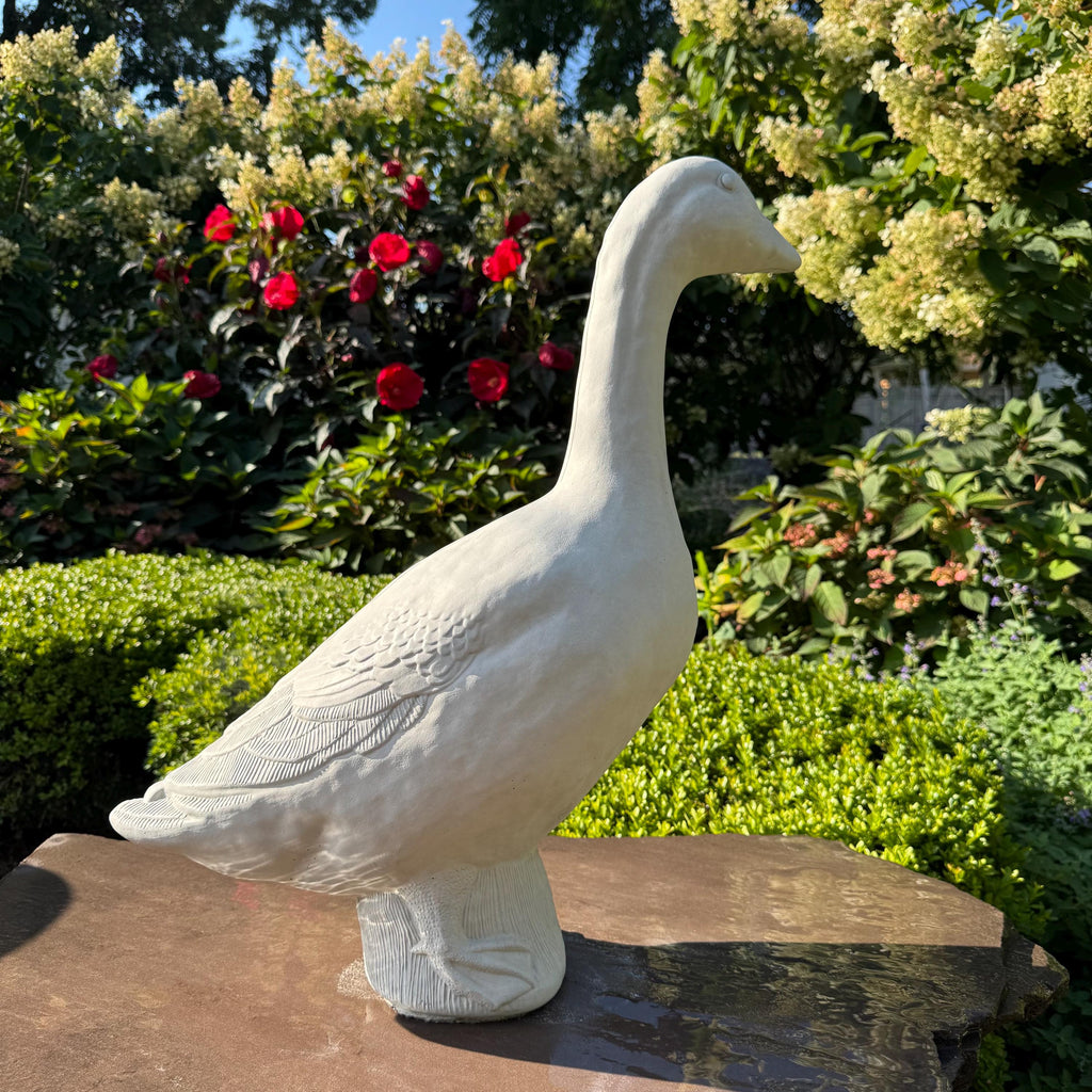 Concrete Yard Goose Statue - 23" Cement Lawn Goose For Garden