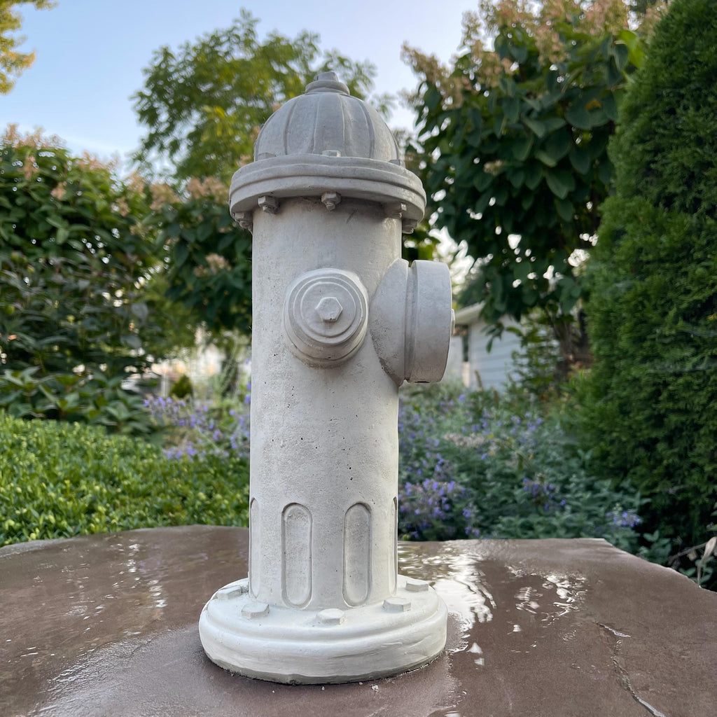 Concrete Fire Hydrant Garden Statue 14" Dog Lawn Ornament Memorial Yard Art Decor