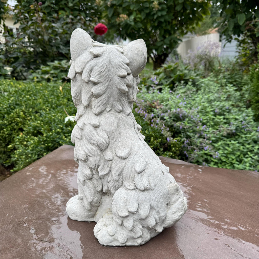 Large Concrete Westie Garden Statue 15" White West Highland Scottish Terrier Dog Memorial Outdoor Yard Decor Pet Remembrance