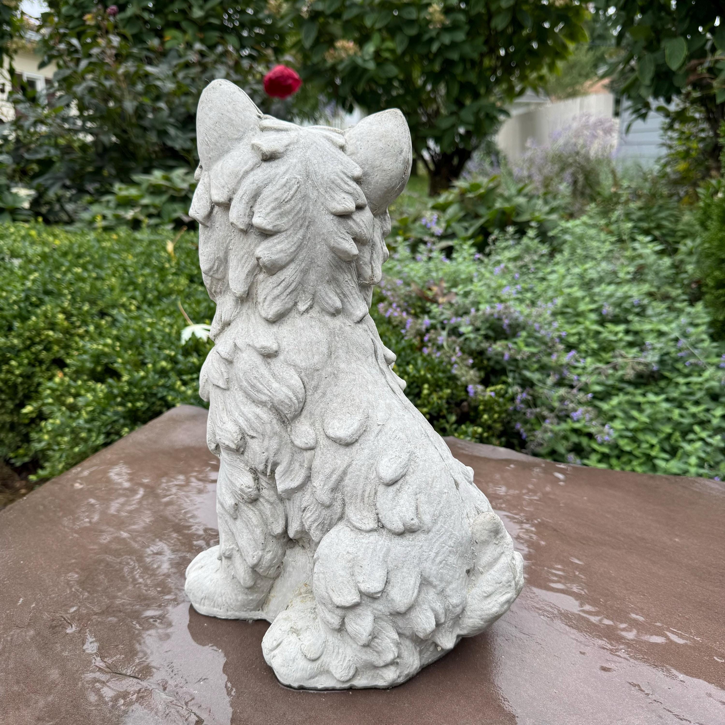 Large Concrete Westie Garden Statue 15" White West Highland Scottish Terrier Dog Memorial Outdoor Yard Decor Pet Remembrance