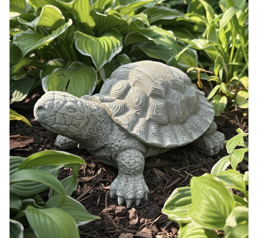 Concrete Turtle Garden Statue 10 Inch Outdoor Yard Art Decor Sculpture Lawn Ornament Gift