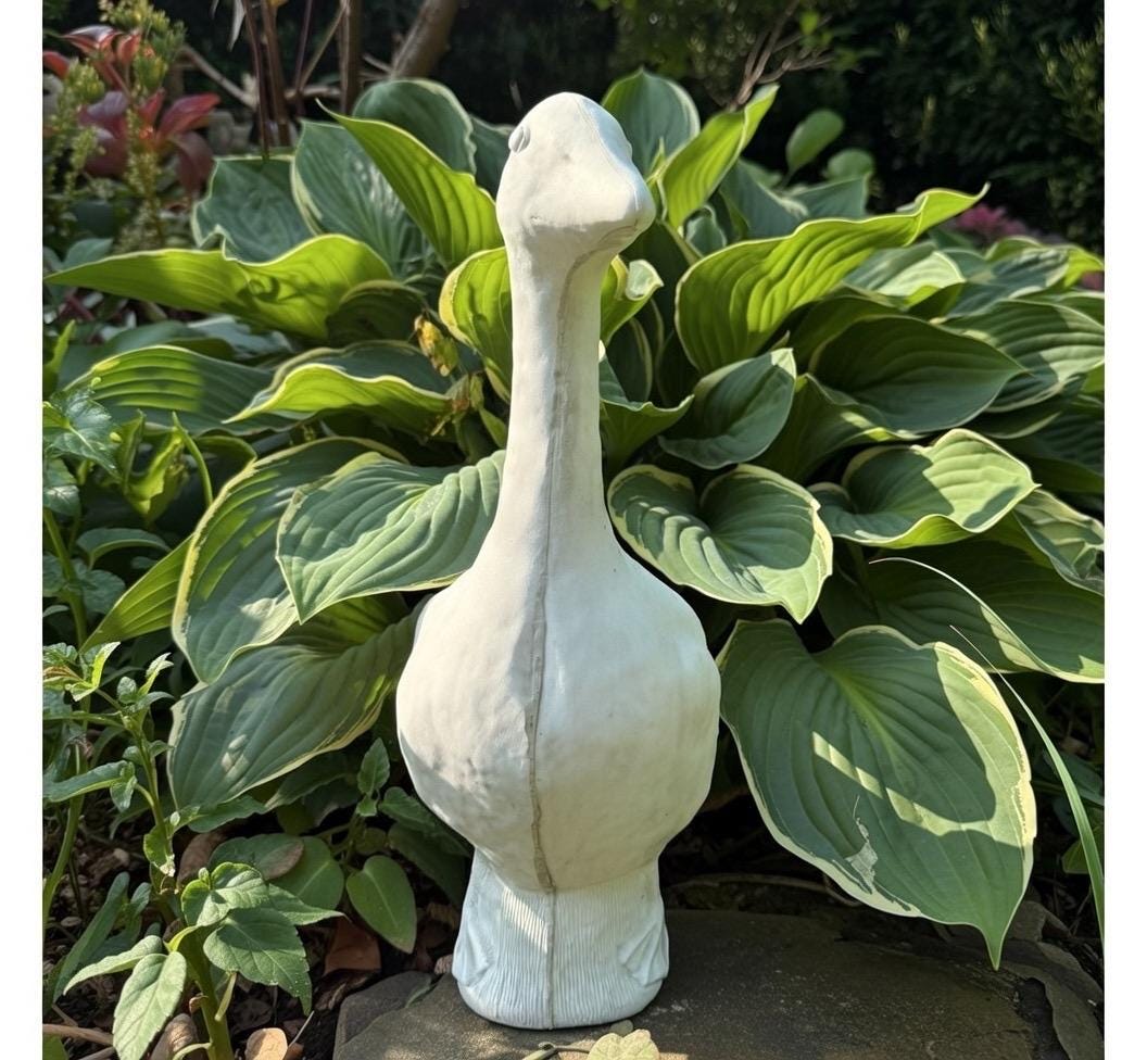 Concrete Yard Goose Statue - 23" Cement Lawn Goose For Garden