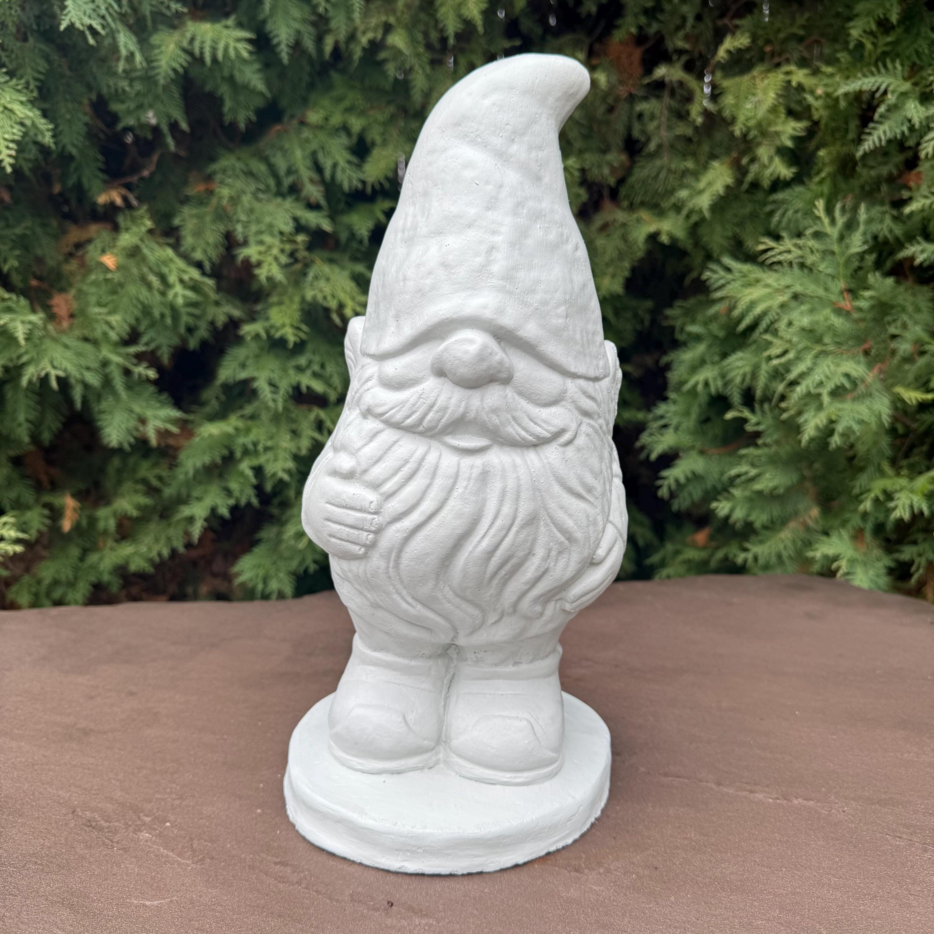 Concrete Gnome Statue For Garden 15" Cement Garden Gnome For Sale