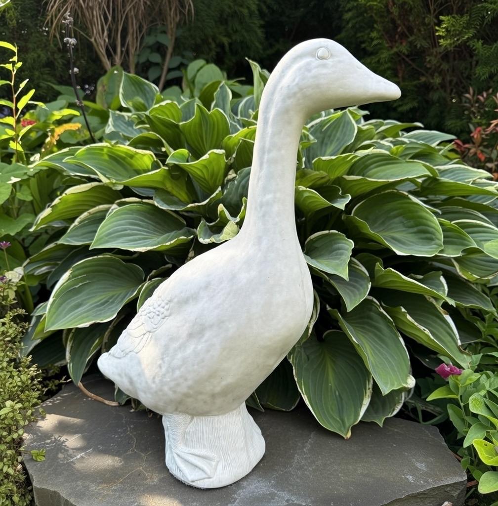 Concrete Yard Goose Statue - 23" Cement Lawn Goose For Garden