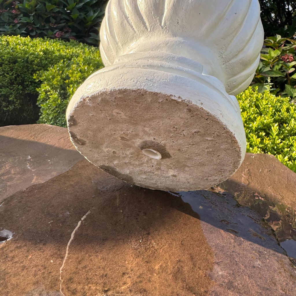 Concrete Tulip Fountain Finial Statue 10.5" Unique Pond Water Spitter Replacement Part