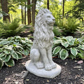 Sitting Concrete Lion Statue 16.5" Garden Sculpture Outdoor Lawn Ornament Animal Figure Yard Art Decor