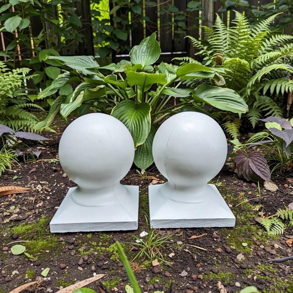 11 Inch Concrete Garden Sphere Ball - Cement Pier Cap Column Pillar Post Topper Finial Outdoor Yard Decor Sculpture