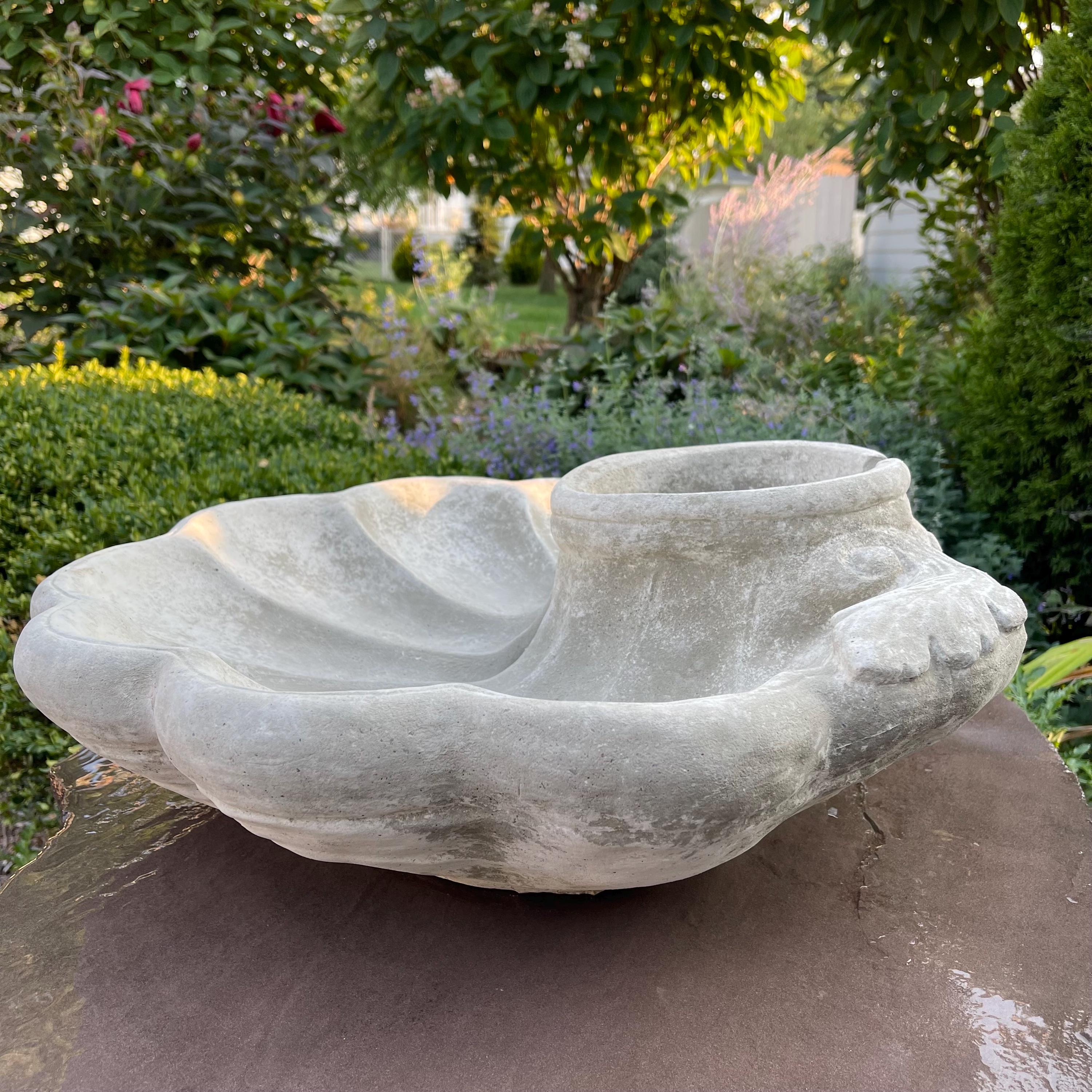 Concrete Fountain Bowl Replacement 23" Large Cement Bowl Fountain Basin