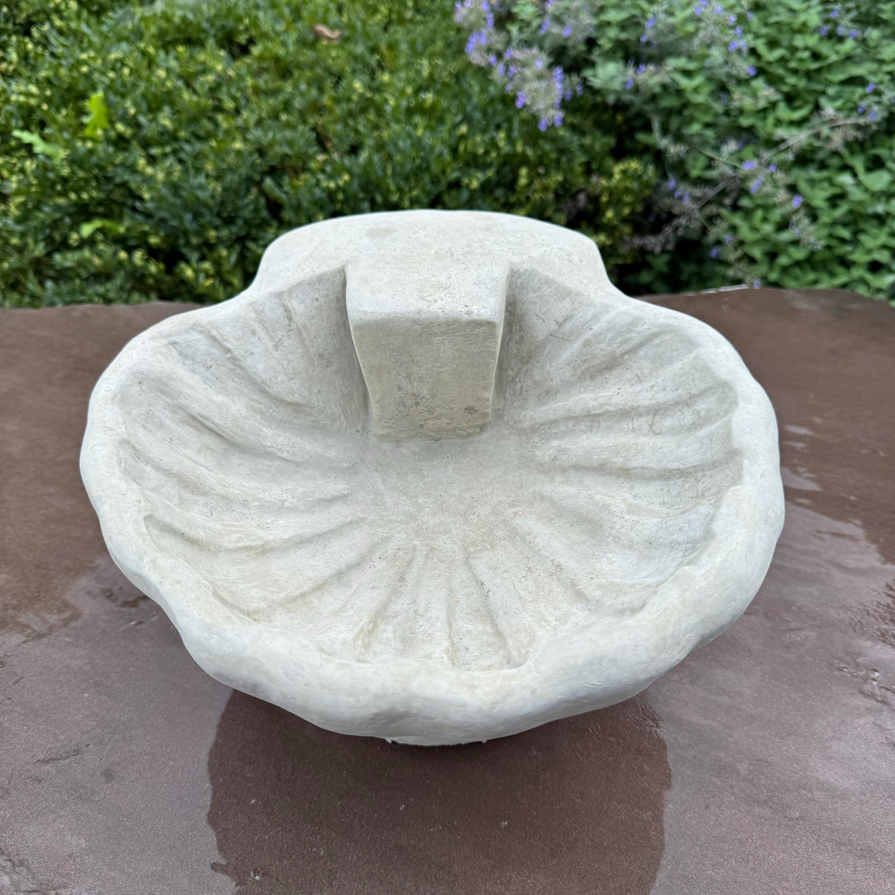 Small Concrete Bird Bath 11" Concrete Ground Bird Bath
