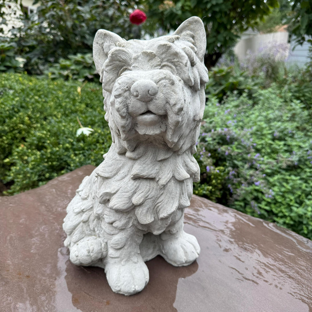 Large Concrete Westie Garden Statue 15" White West Highland Scottish Terrier Dog Memorial Outdoor Yard Decor Pet Remembrance